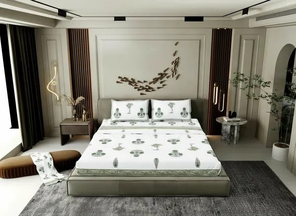 Ananta_Green_Cotton_Premium_&_Elegant_Printed_Double_Bedsheet_(_100"_X_108"_)__With_2_Pillow_Covers_(_17"_X_27"_)_By_Sabhinjo