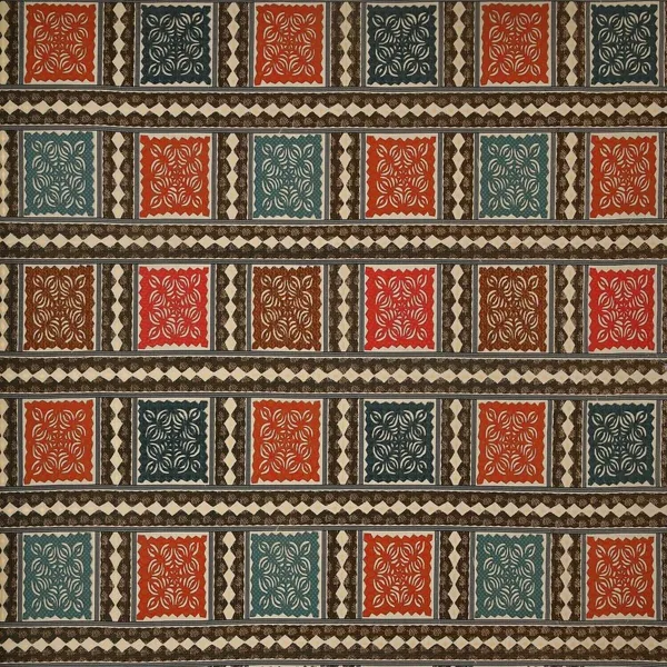 Bagru_Gold_Orange_Cotton_Premium_&_Elegant_Checkered_King_Size_Bedsheet_(90"X108")__With_2_Pillow_Covers_(_17"_X_27"_)_By_Sabhinjo