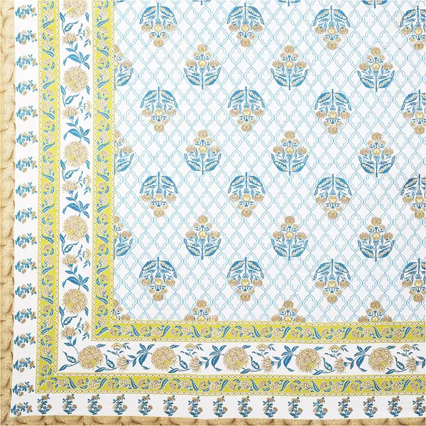 Block_Green_Cotton_Premium_&_Elegant_Jaipuri_Prints_Bedsheet_(_90"X_108"_)__With_2_Pillow_Covers_(_17"_X_27"_)_By_Sabhinjo