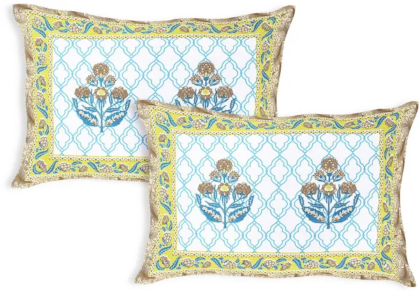 Block_Green_Cotton_Premium_&_Elegant_Jaipuri_Prints_Bedsheet_(_90"X_108"_)__With_2_Pillow_Covers_(_17"_X_27"_)_By_Sabhinjo