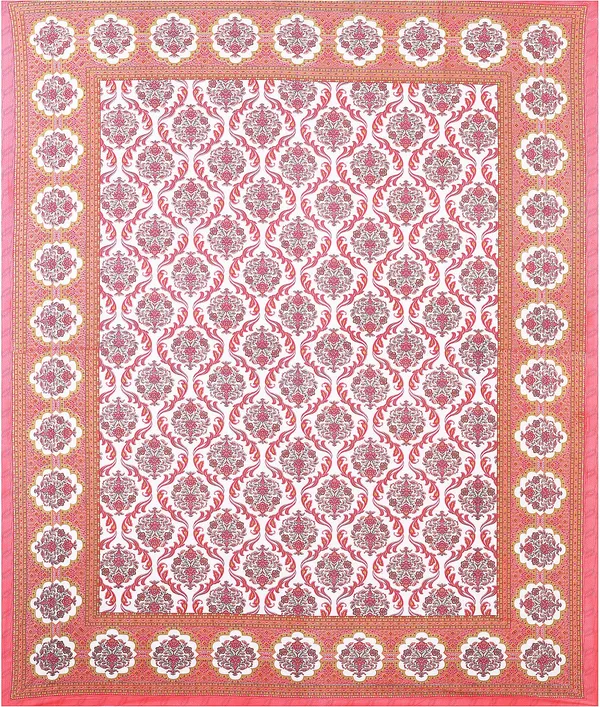 Block_Red_Cotton_Premium_&_Elegant_Jaipuri_Prints_Bedsheet_(_90"X_108"_)__With_2_Pillow_Covers_(_17"_X_27"_)_By_Sabhinjo