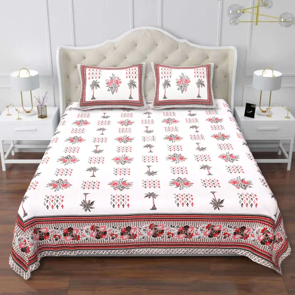 Block_Grey_&_Red_Cotton_Premium_&_Elegant_Printed_Bedsheet_(_90"_X_108"_)__With_2_Pillow_Covers_(_17"_X_27"_)_By_Sabhinjo