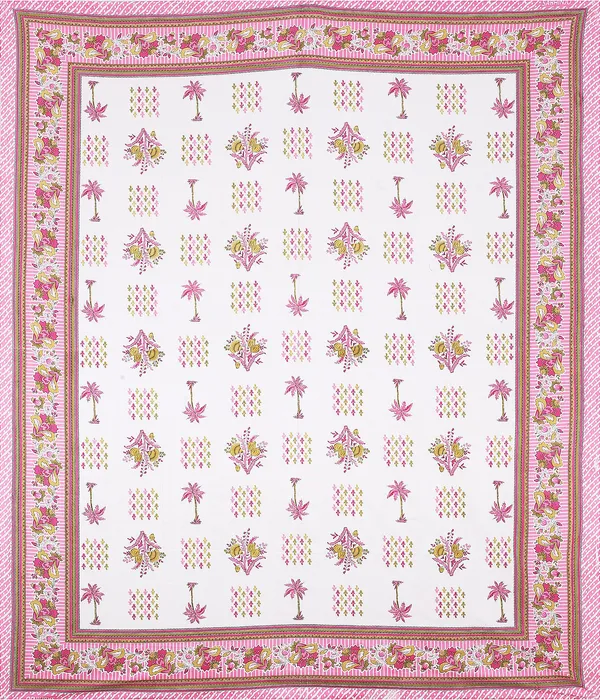 Block_Print_White_&_Pink_Cotton_Premium_&_Elegant_Printed_Bedsheet_(_90"_X_108"_)__With_2_Pillow_Covers_(_17"_X_27"_)_By_Sabhinjo