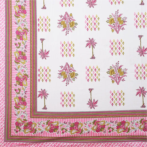 Block_Print_White_&_Pink_Cotton_Premium_&_Elegant_Printed_Bedsheet_(_90"_X_108"_)__With_2_Pillow_Covers_(_17"_X_27"_)_By_Sabhinjo