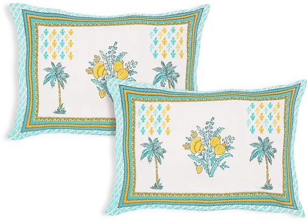 Block_Print_Green_&_Yellow_Cotton_Premium_&_Elegant_Printed_Bedsheet_(_90"_X_108"_)__With_2_Pillow_Covers_(_17"_X_27"_)_By_Sabhinjo