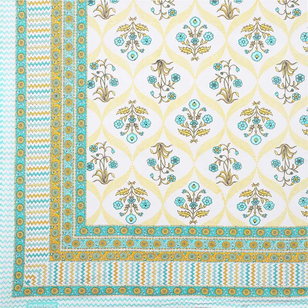 Block_Print_Green__Cotton_Premium_&_Elegant_Printed_Bedsheet_(_90"_X_108"_)_With_2_Pillow_Covers_(_17"_X_27"_)_By_Sabhinjo