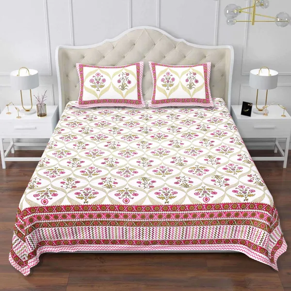 Block_White_&_Pink_Cotton_Premium_&_Elegant_Printed_Bedsheet_(_90"_X_108"_)__With_2_Pillow_Covers_(_17"_X_27"_)_By_Sabhinjo