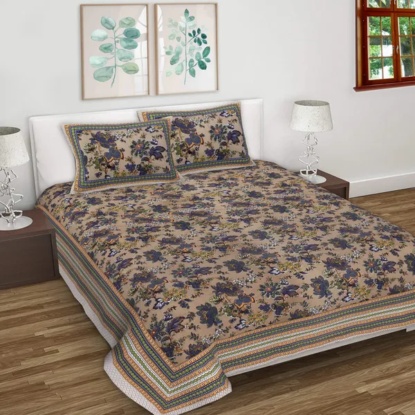 Anokhi_Brown_&_Blue_Cotton_Premium_&_Elegant_Printed_Bedsheet_(_90"_X_108"_)__With_2_Pillow_Covers_(_17"_X_27"_)_By_Sabhinjo