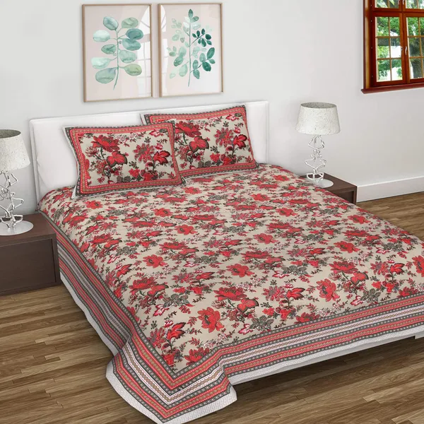 Anokhi_Red_Cotton_Premium_&_Elegant_Printed_Bedsheet_(_90"_X_108"_)__With_2_Pillow_Covers_(_17"_X_27"_)_By_Sabhinjo