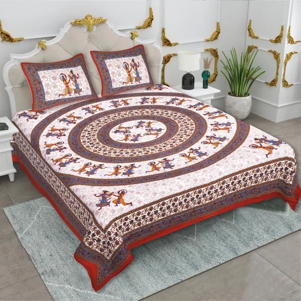 Rajasthani_Multicolor_Cotton_Premium_&_Elegant_Printed_Bedsheet_(_90"_X_108"_)_With_2_Pillow_Covers_(_17"_X_27"_)_By_Sabhinjo