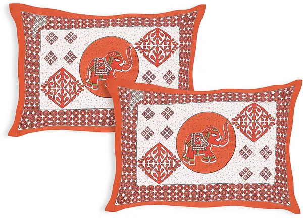 Rajasthani_Orange_Cotton_Premium_&_Elegant_Printed_Bedsheet_(_90"_X_108"_)__With_2_Pillow_Covers_(_17"_X_27"_)_By_Sabhinjo