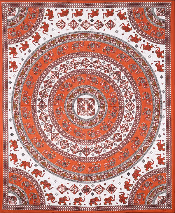 Rajasthani_Orange_Cotton_Premium_&_Elegant_Printed_Bedsheet_(_90"_X_108"_)__With_2_Pillow_Covers_(_17"_X_27"_)_By_Sabhinjo