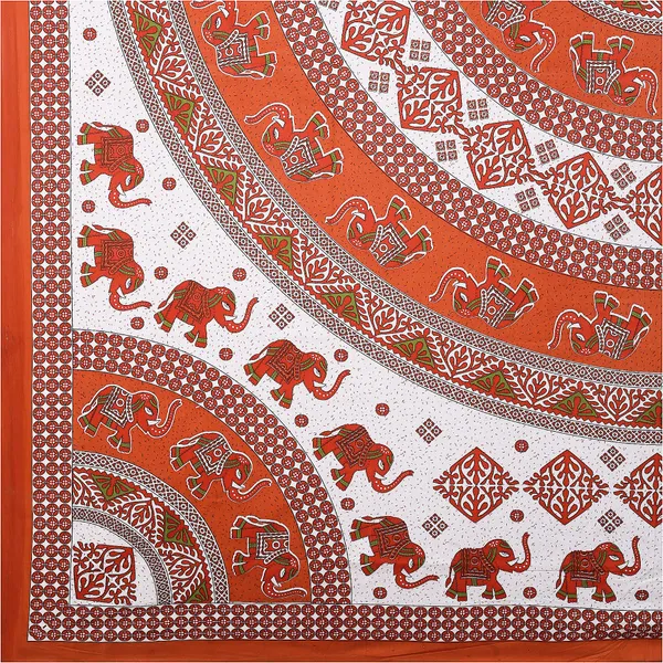 Rajasthani_Orange_Cotton_Premium_&_Elegant_Printed_Bedsheet_(_90"_X_108"_)__With_2_Pillow_Covers_(_17"_X_27"_)_By_Sabhinjo