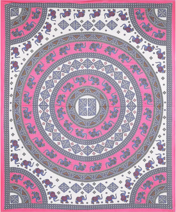 Rajasthani_Pink_&_White_Cotton_Premium_&_Elegant_Printed_Bedsheet_(_90"_X_108"_)__With_2_Pillow_Covers_(_17"_X_27"_)_By_Sabhinjo