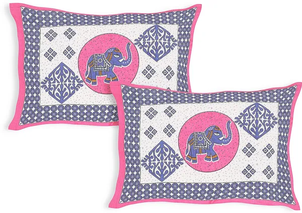 Rajasthani_Pink_&_White_Cotton_Premium_&_Elegant_Printed_Bedsheet_(_90"_X_108"_)__With_2_Pillow_Covers_(_17"_X_27"_)_By_Sabhinjo