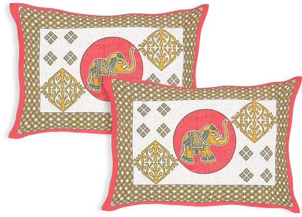 Rajasthani_Red_Cotton_Premium_&_Elegant_Printed_Bedsheet_(_90"_X_108"_)__With_2_Pillow_Covers_(_17"_X_27"_)_By_Sabhinjo