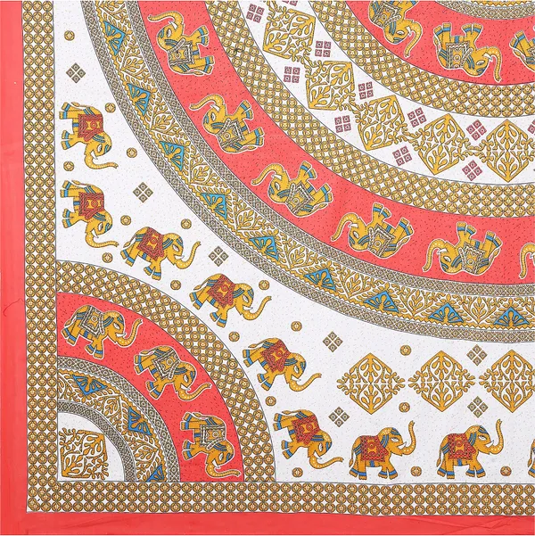 Rajasthani_Red_Cotton_Premium_&_Elegant_Printed_Bedsheet_(_90"_X_108"_)__With_2_Pillow_Covers_(_17"_X_27"_)_By_Sabhinjo