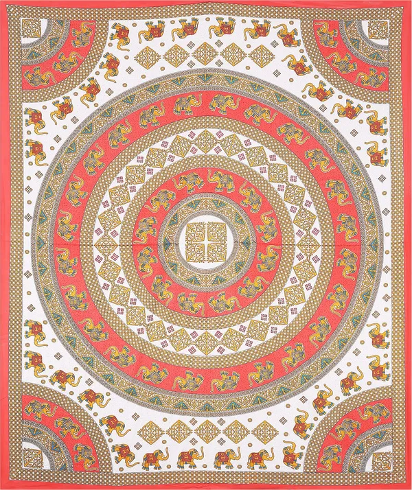 Rajasthani_Red_Cotton_Premium_&_Elegant_Printed_Bedsheet_(_90"_X_108"_)__With_2_Pillow_Covers_(_17"_X_27"_)_By_Sabhinjo