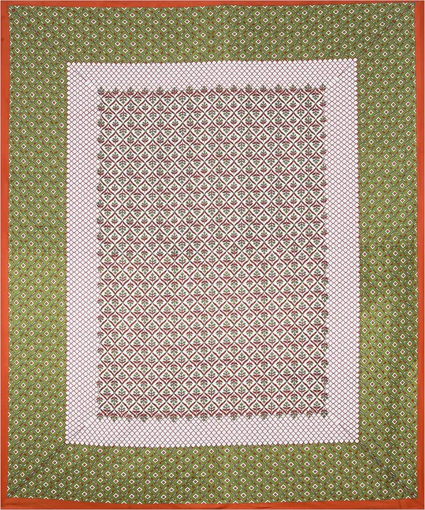 Rajasthani_Red_&_Green_Cotton_Premium_&_Elegant_Printed_Bedsheet_(_90"_X_108"_)__With_2_Pillow_Covers_(_17"_X_27"_)_By_Sabhinjo