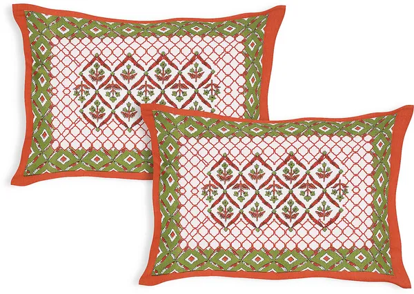 Rajasthani_Red_&_Green_Cotton_Premium_&_Elegant_Printed_Bedsheet_(_90"_X_108"_)__With_2_Pillow_Covers_(_17"_X_27"_)_By_Sabhinjo