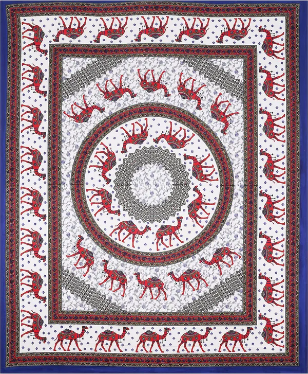 Rajasthani_Blue_&_Red_Cotton_Premium_&_Elegant_Printed_Bedsheet_(_90"_X_108"_)_With_2_Pillow_Covers_(_17"_X_27"_)_By_Sabhinjo