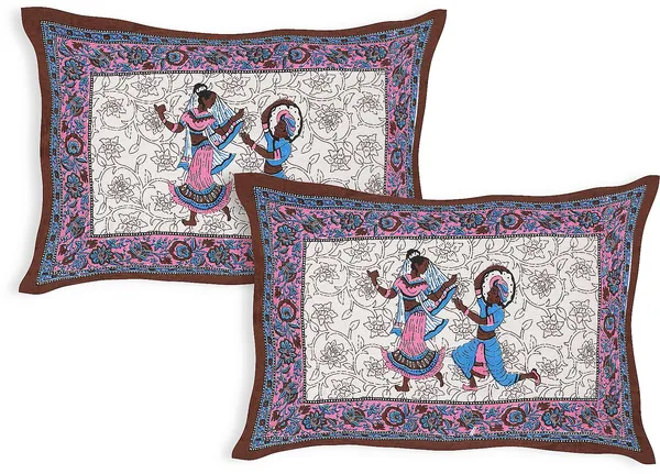 Rajasthani_Brown_&_Pink_Cotton_Premium_&_Elegant_Printed_Bedsheet_(_90"_X_108"_)__With_2_Pillow_Covers_(_17"_X_27"_)_By_Sabhinjo
