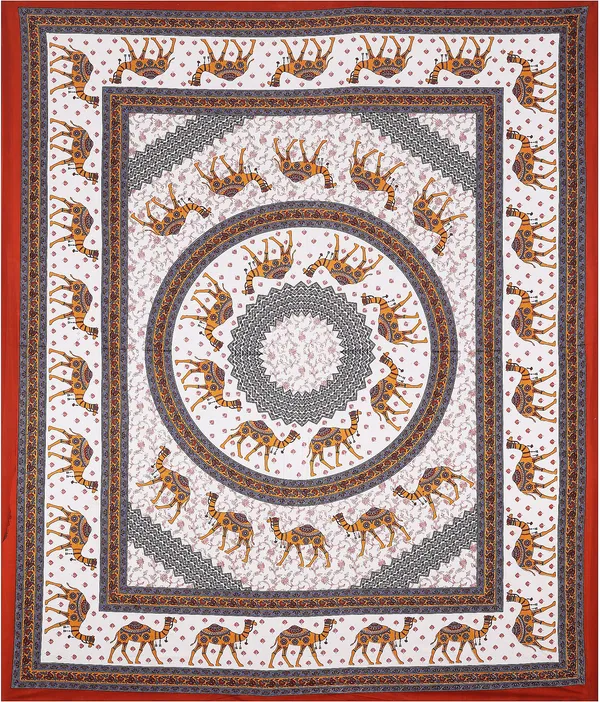 Rajasthani_Red_Cotton_Premium_&_Elegant_Printed_Bedsheet_(_90"_X_108"_)__With_2_Pillow_Covers__(_17"_X_27"_)_By_Sabhinjo