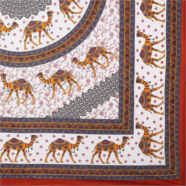 Rajasthani_Red_Cotton_Premium_&_Elegant_Printed_Bedsheet_(_90"_X_108"_)__With_2_Pillow_Covers__(_17"_X_27"_)_By_Sabhinjo