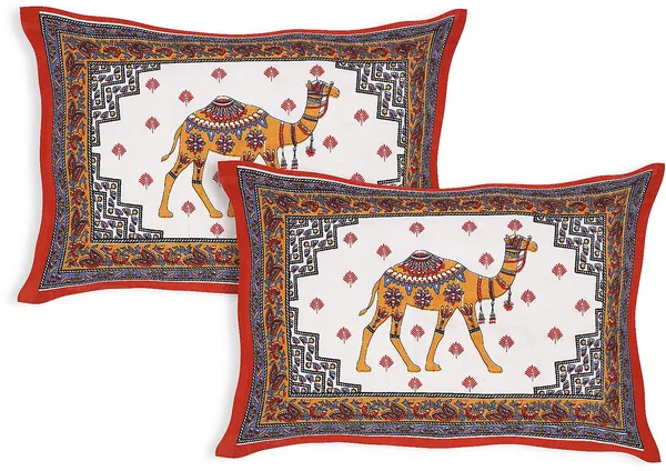 Rajasthani_Red_Cotton_Premium_&_Elegant_Printed_Bedsheet_(_90"_X_108"_)__With_2_Pillow_Covers__(_17"_X_27"_)_By_Sabhinjo