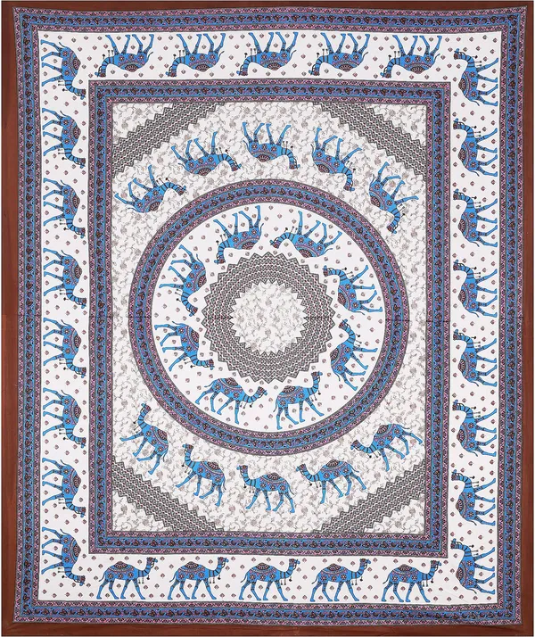 Rajasthani_Maroon_&_Blue_Cotton_Premium_&_Elegant_Printed_Bedsheet_(_90"_X_108"_)__With_2_Pillow_Covers_(_17"_X_27"_)_By_Sabhinjo