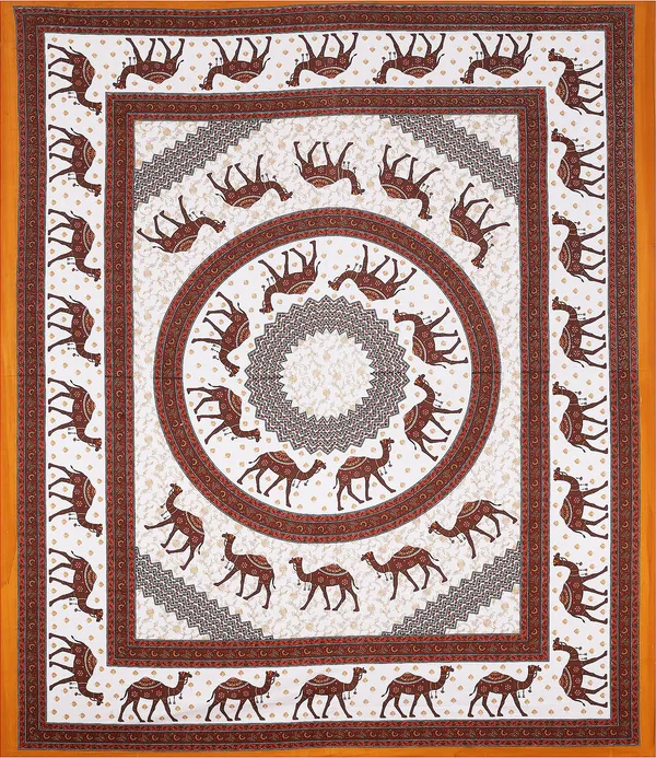 Rajasthani_Yellow_Cotton_Premium_&_Elegant_Printed_Bedsheet_(_90"_X_108"_)__With_2_Pillow_Covers_(_17"_X_27"_)_By_Sabhinjo
