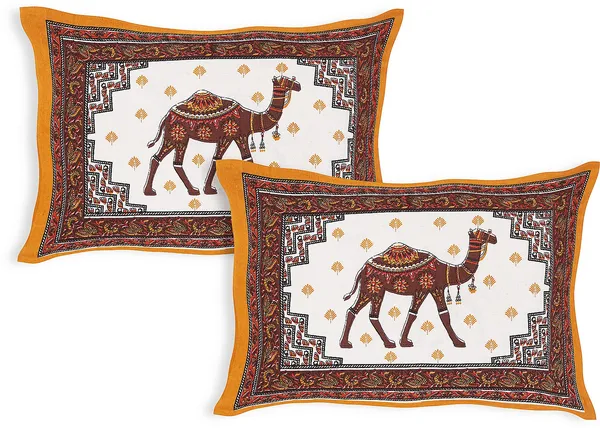 Rajasthani_Yellow_Cotton_Premium_&_Elegant_Printed_Bedsheet_(_90"_X_108"_)__With_2_Pillow_Covers_(_17"_X_27"_)_By_Sabhinjo