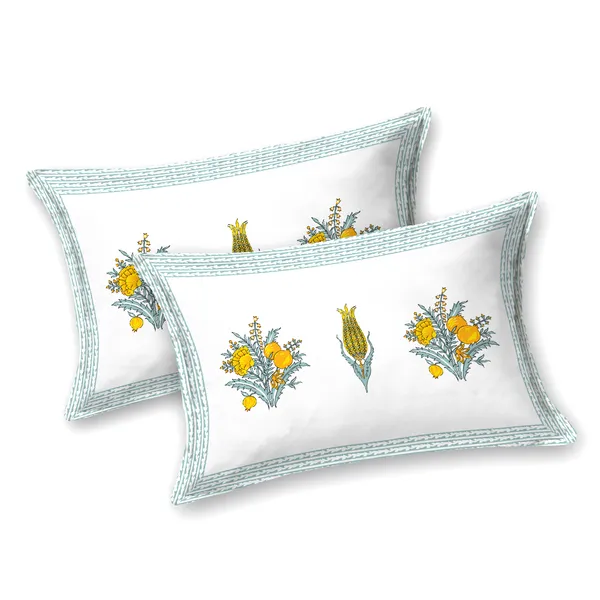 Ananta_Yellow_Cotton_Premium_&_Elegant_Printed_Double_Bedsheet_(_100"_X_108"_)__With_2_Pillow_Covers_(_17"_X_27"_)_By_Sabhinjo