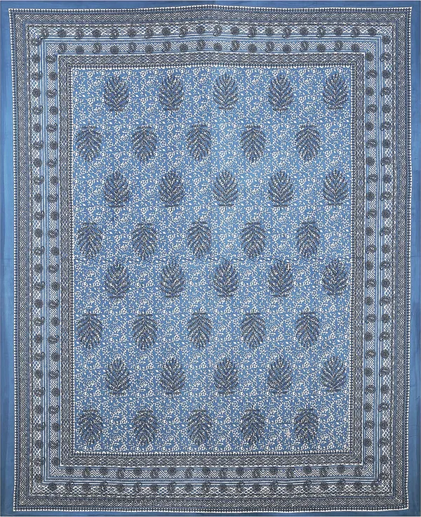 Dabu_Blue_Cotton_Premium_&_Elegant_Jaipuri_Prints_Bedsheet_(_90"_X_108"_)__With_2_Pillow_Covers_(_17"_X_27"_)_By_Sabhinjo