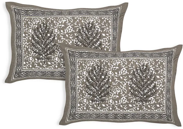Dabu_BlackCotton_Premium_&_Elegant_Jaipuri_Prints_Bedsheet_(_90"_X_108"_)__With_2_Pillow_Covers_(_17"_X_27"_)_By_Sabhinjo