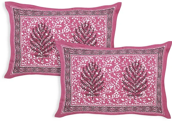Dabu_Pink_Cotton_Premium_&_Elegant_Jaipuri_Prints_Bedsheet_(_90"_X_108"_)__With_2_Pillow_Covers_(_17"_X_27"_)__By_Sabhinjo