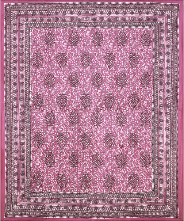 Dabu_Pink_Cotton_Premium_&_Elegant_Jaipuri_Prints_Bedsheet_(_90"_X_108"_)__With_2_Pillow_Covers_(_17"_X_27"_)__By_Sabhinjo