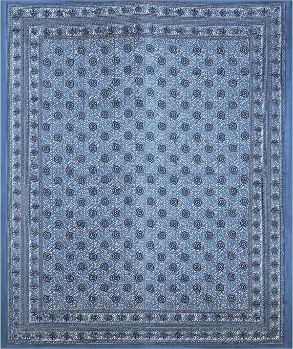 Dabu_Blue_Cotton_Premium_&_Elegant_Jaipuri_Prints_Bedsheet_(_90"_X_108"_)__With_2_Pillow_Covers_(_17"_X_27"_)_By_Sabhinjo