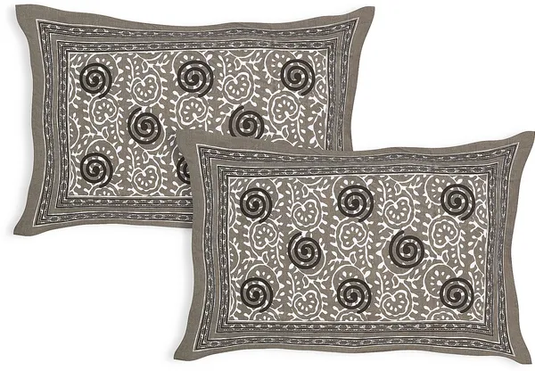 Dabu_Brown_Cotton_Premium_&_Elegant_Jaipuri_Prints_Bedsheet_(_90"_X_108"_)_With_2_Pillow_Covers_(_17"X_27"_)_By_Sabhinjo