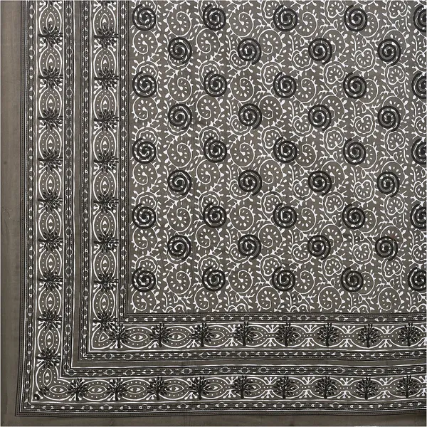 Dabu_Brown_Cotton_Premium_&_Elegant_Jaipuri_Prints_Bedsheet_(_90"_X_108"_)_With_2_Pillow_Covers_(_17"X_27"_)_By_Sabhinjo