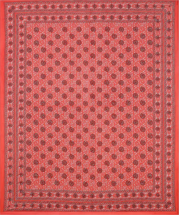 Dabu_Red_Cotton_Premium_&_Elegant_Jaipuri_Prints_Bedsheet_(_90"_X_108"_)__With_2_Pillow_Covers_(_17"_X_27"_)_By_Sabhinjo