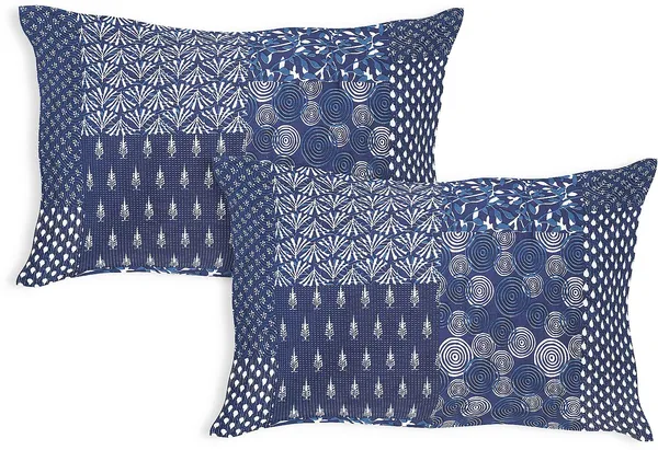 Dabu_Blue_Cotton_Premium_&_Elegant_Jaipuri_Prints_Bedsheet_(_90"_X_108"_)__With_2_Pillow_Covers_(_17"_X_27"_)_By_Sabhinjo