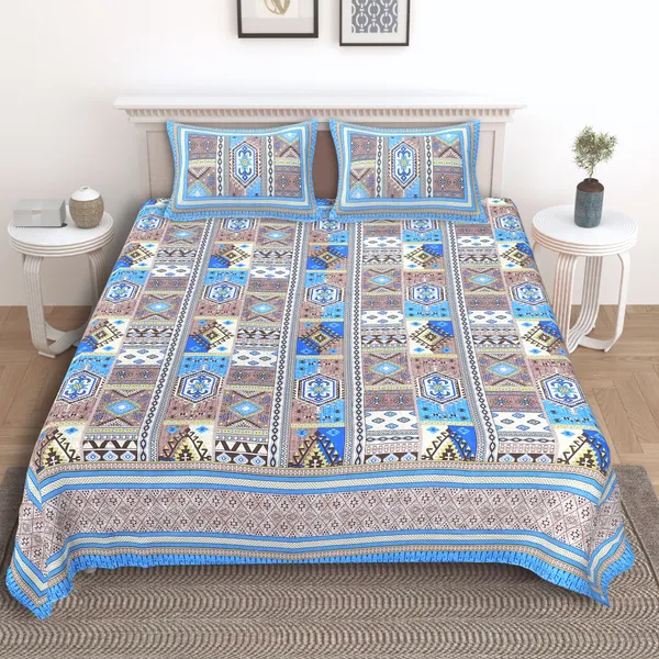 Florina_Blue_Cotton_Premium_&_Elegant_Jaipuri_Prints_Bedsheet_(_90"_X_108"_)__With_2_Pillow_Covers_(_17"_X_27"_)_By_Sabhinjo