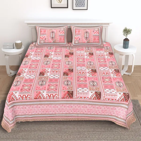 Florina_Peach_Cotton_Premium_&_Elegant_Jaipuri_Prints_Bedsheet_(_90"_X_108"_)__With_2_Pillow_Covers_(_17"_X_27"_)_By_Sabhinjo