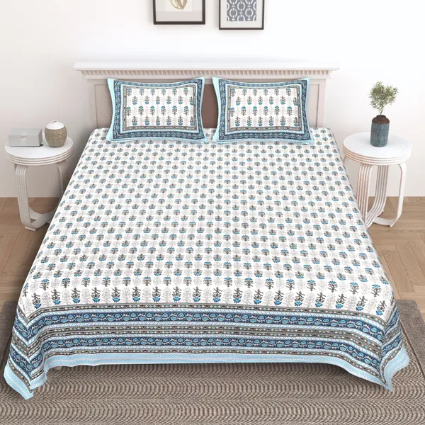 Florina_Blue_Cotton_Premium_&_Elegant_Jaipuri_Prints_Bedsheet_(_90"_X_108"_)_With_2_Pillow_Covers_(_17"_X_27"_)_By_Sabhinjo