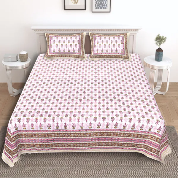 Florina_Pink_Cotton_Premium_&_Elegant_Jaipuri_Prints_Bedsheet_(_90"_X_108"_)__With_2_Pillow_Covers_(_17"_X_27"_)_By_Sabhinjo