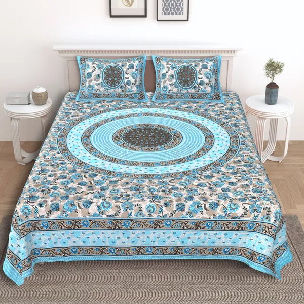 Florina_Blue_Cotton_Premium_&_Elegant_Jaipuri_Prints_Bedsheet_(_90"_X_108"_)__With_2_Pillow_Covers_(_17"_X_27"_)_By_Sabhinjo