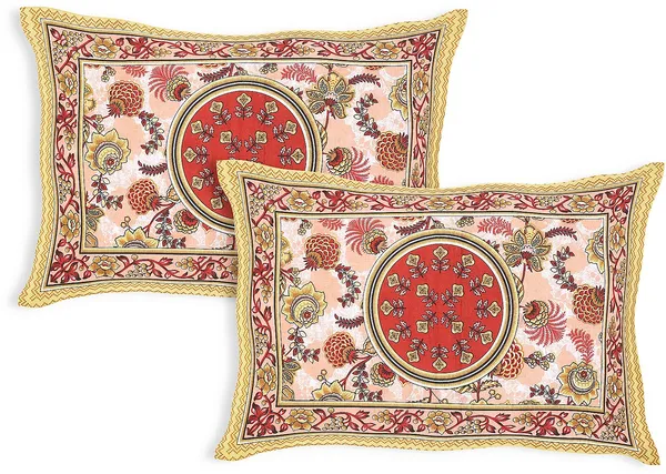 Florina_Orange_Cotton_Premium_&_Elegant_Jaipuri_Prints_Bedsheet_(_90"_X_108"_)__With_2_Pillow_Covers_(_17"_X_27"_)_By_Sabhinjo