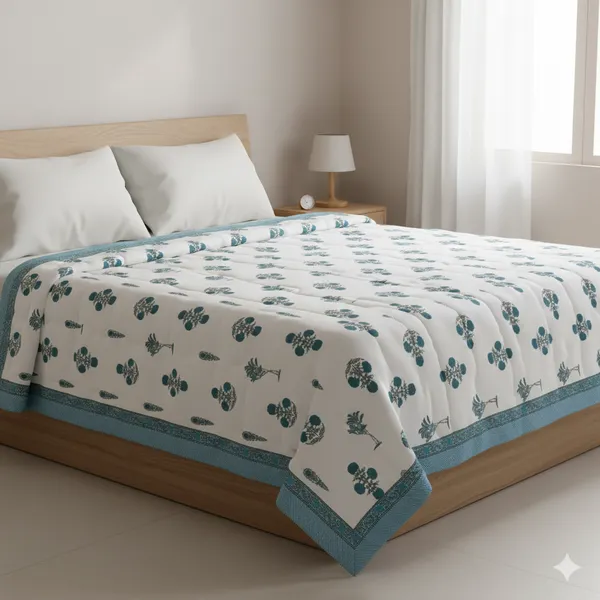 Ananta_Blue_Cotton_Premium_&_Elegant_Printed_Double_Rajai_(_90"_X_108"_)By_Sabhinjo