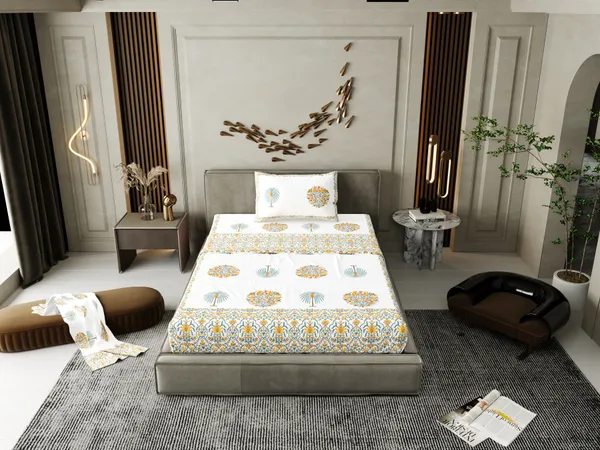 Ananta_Yellow_Cotton_Premium_&_Elegant_Printed_Single_Bedsheet_(_60"_X_90"_)__With_1_Pillow_Cover_(_17"_X_27"_)_By_Sabhinjo